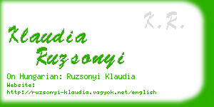 klaudia ruzsonyi business card